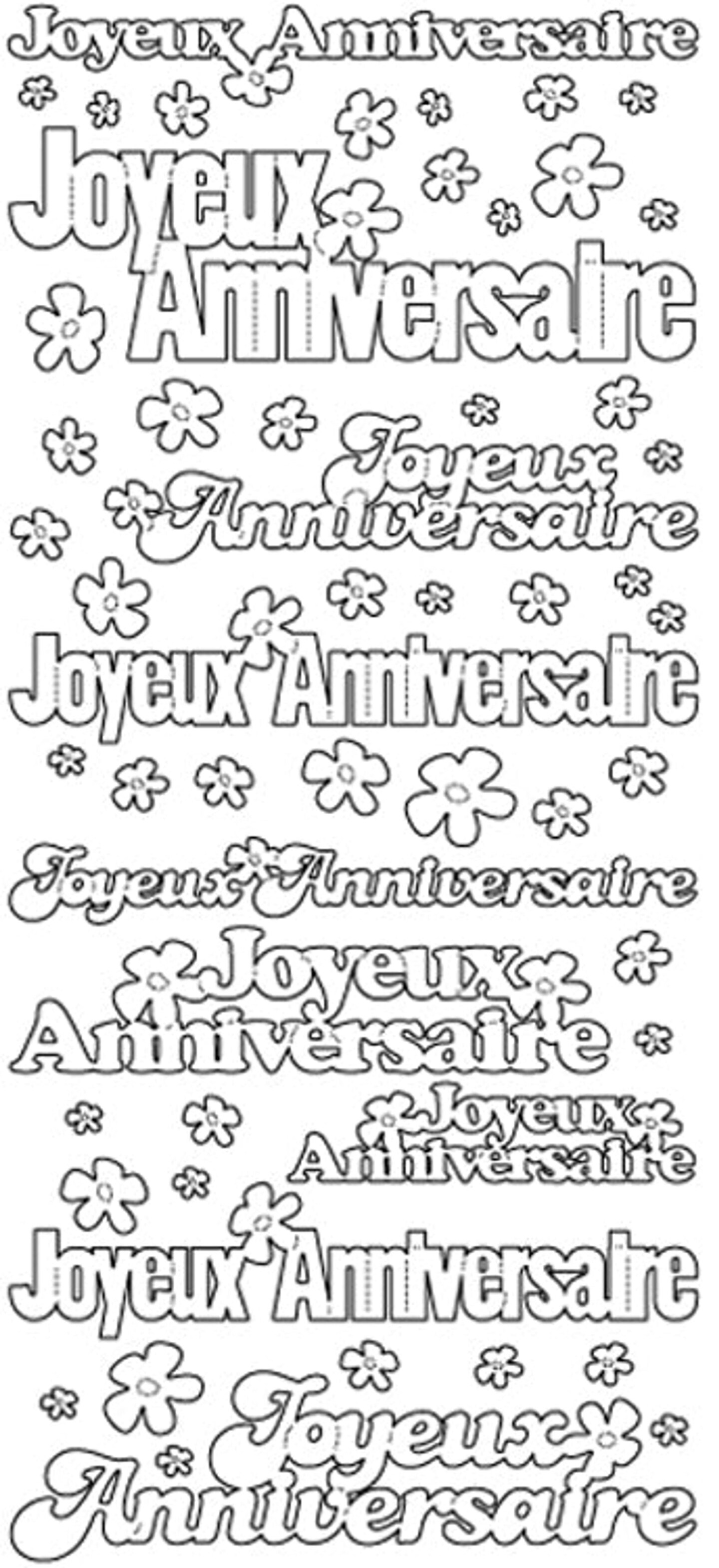Peel-Offs Stickers Peel-Off Stickers - Joyeux Anniversiare - Gold