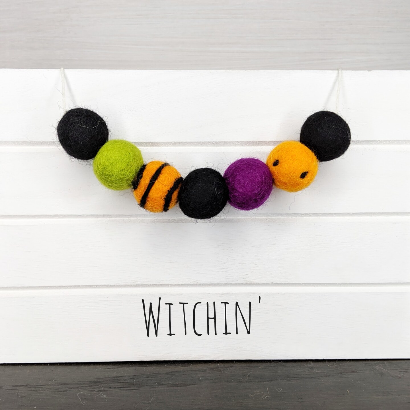 Halloween Felt Ball Pom Pom Garland Banner