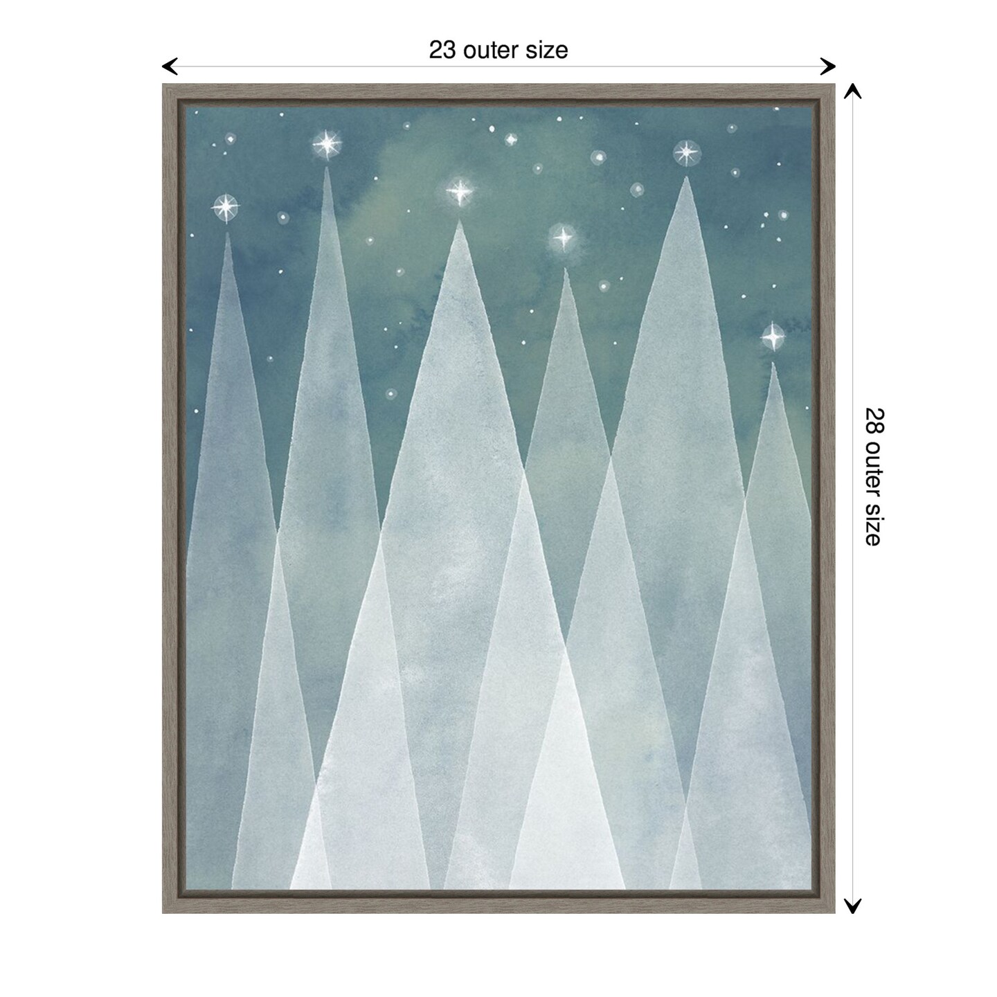 Mod Evergreens II by Grace Popp Canvas Art Framed