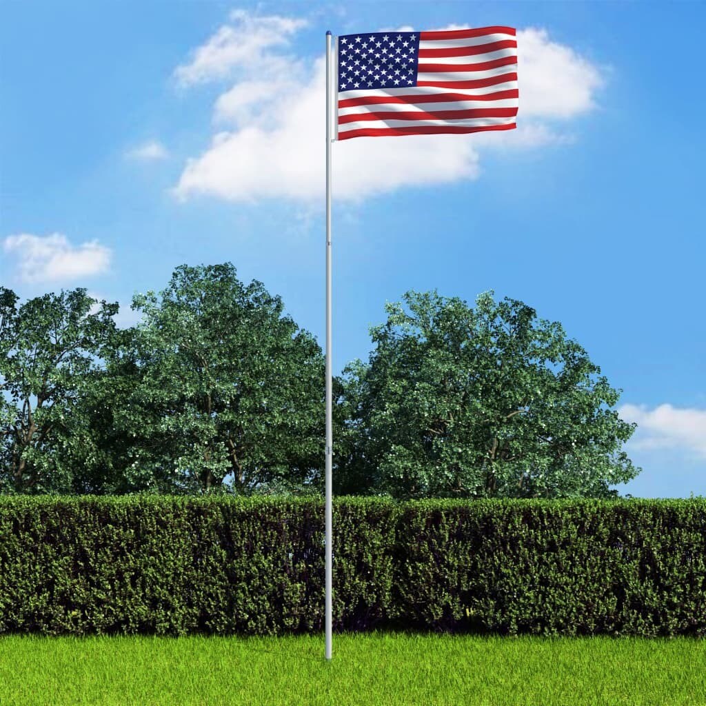 US Flag and Aluminum Pole 
