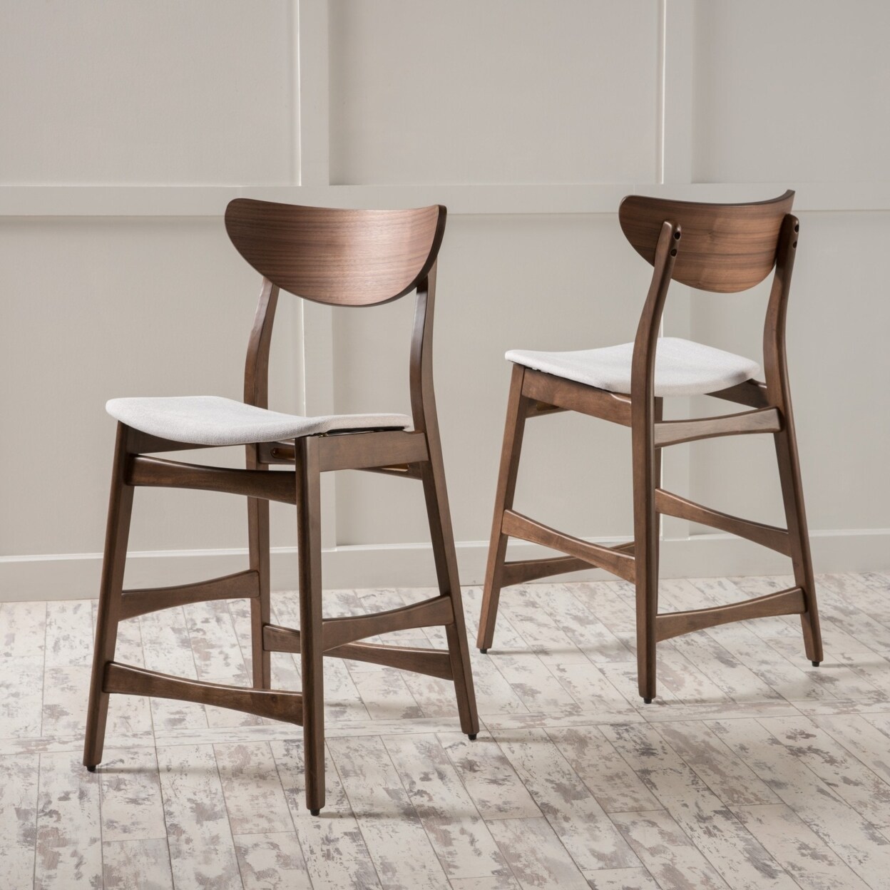 GDFStudio Molle Mid Century Design 24-Inch Counter Stools (Set of 2)
