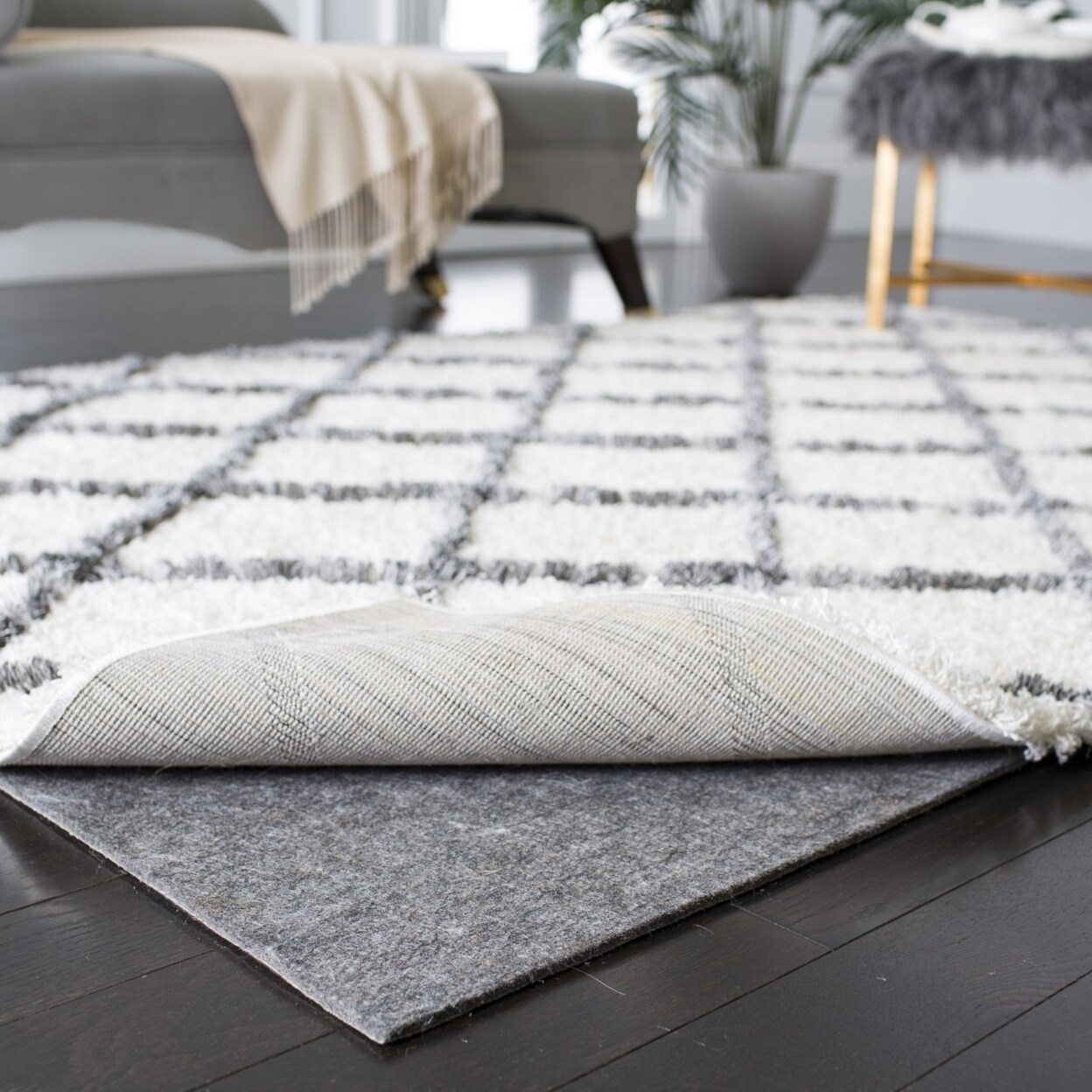 Cushioned Rug Pad for Hard Floors