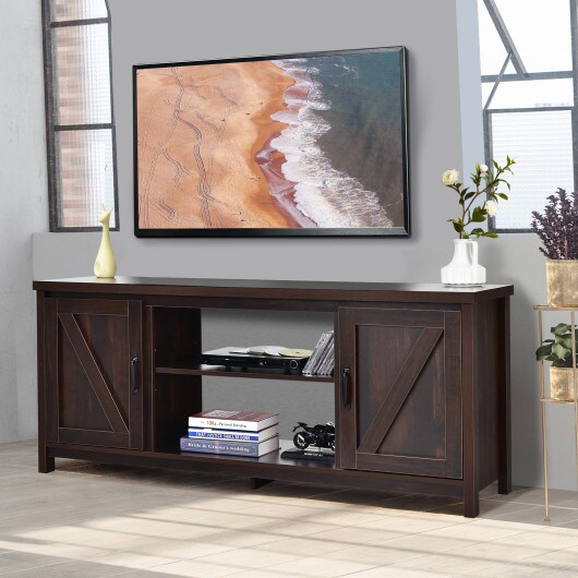 59 Inches TV Stand Media Console Center with Storage Cabinet