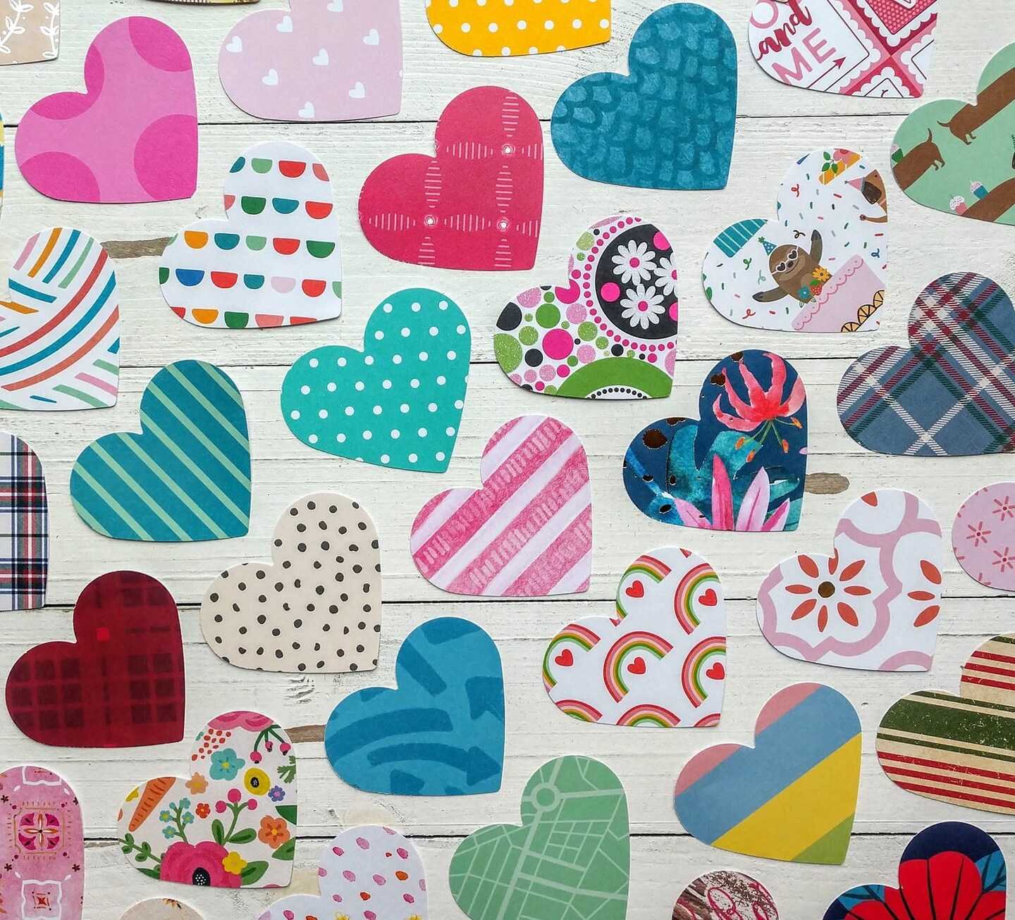 30 Patterned Heart Die Cuts, Heart Cutouts, Banners, Bulletin Boards ...