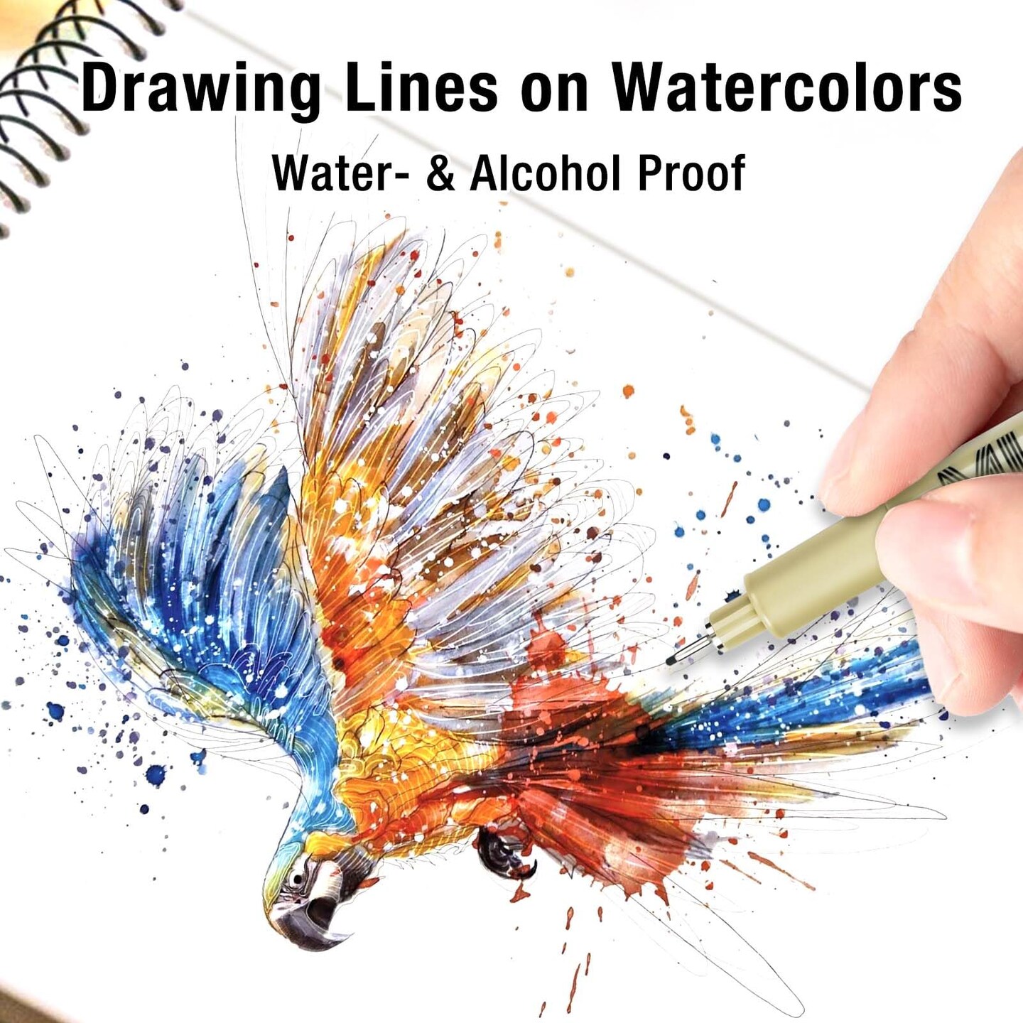 12 Colors 05 Micro Fineliner Drawing Art Pens, Waterproof Archival Ink Pens, 0.45mm Multiliner Fine Liner Pens for Illustration Technical Sketching Manga Scrapbooking Journaling Zentangle