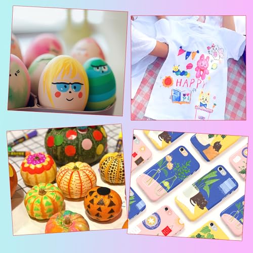 18 Colors Dual Tip Acrylic Paint Pens, Paint Pens Paint Markers With Extra Fine Tip and Brush Tip for Wood, Rock, Plastic, Glass, Ceramic, Canvas, Paper.Paint Markers for DIY Craft and Gifts.