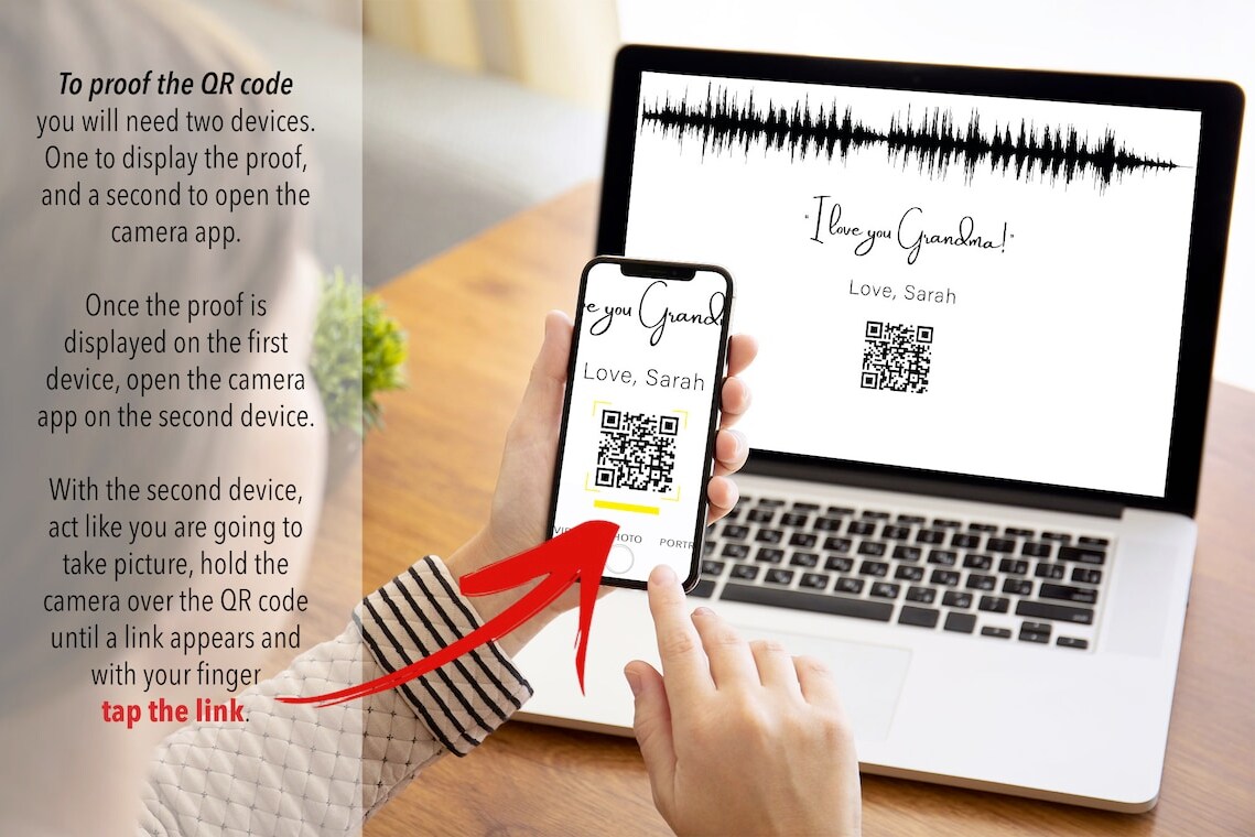 Soundwave Art QR Code Canvas — Memorial Voicemail Gift, Custom Framed Canvas Gift Idea, Personalized Wall Art product 3