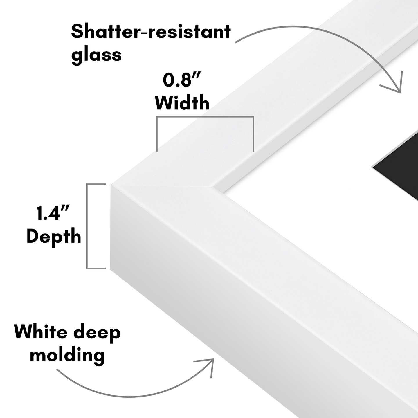 Americanflat Gallery-Style Picture Frame with Mat - Showcase Artwork, Prints, and Photos - Shatter Resistant Glass - Hanging Hardware with Drywall Anchor