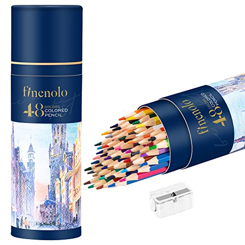 48 Pieces Colored Pencils for Adult Coloring Books, Soft Core, Art Drawing Pencils for Artists Kids Beginners, Coloring Pencils Set with Sharpener for Coloring, Sketching, Painting