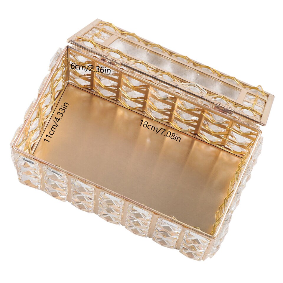 Tissue Box Cover Decorative Box Crystal Napkin Holder