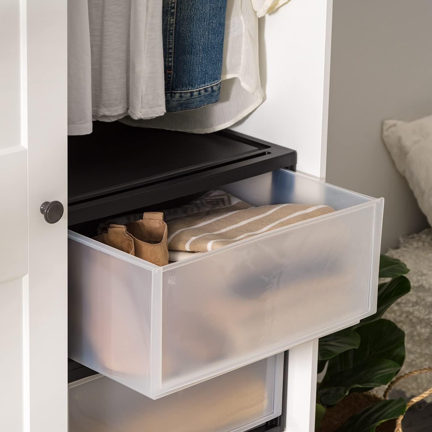 IRIS USA Stackable Modular Plastic Storage Drawers