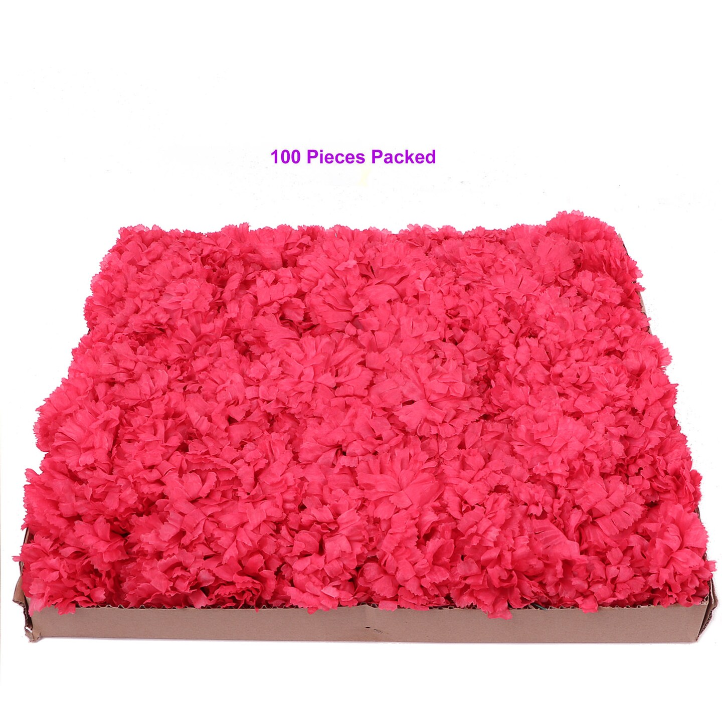 Fuchsia Carnation Picks 100-Pack, 5-Inch Stems, 3.5-Inch Blooms for Floral Arrangements, Weddings, Parties, and Everyday Decor, Floral Home by Artificial Flowers
