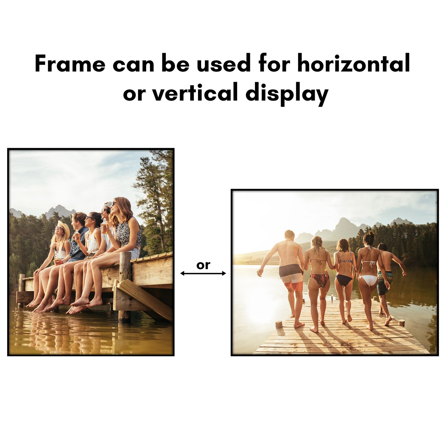 Americanflat Front Loading Picture Frame Set - Set of 6- Multi Picture Frames - Perfect for Photos and Wall Decor - Shatter Resistant Glass - Hanging Hardware with Snap-Out Easel