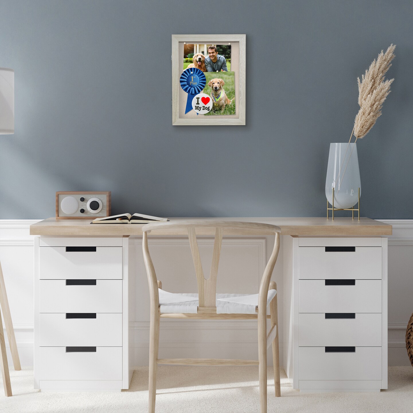 Americanflat Front Loading Shadow Box Frame - 1.5 Interior Depth for Memorabilia - Display Case for Keepsakes - Magnetic Closure - Includes Pins to Secure Items - Hanging Hardware