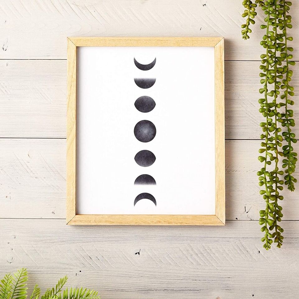 Moon Phases Wall D&#xE9;cor, Modern Framed Art