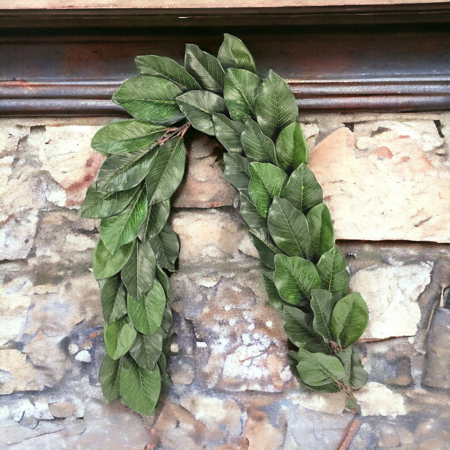5-Foot Magnolia Leaf Garland - Real Touch Foliage, Set of 2 with Lifelike Greenery, Ideal for Elegant Christmas Decor, Events & Year-Round Displays, Floral Home by Artificial Flowers