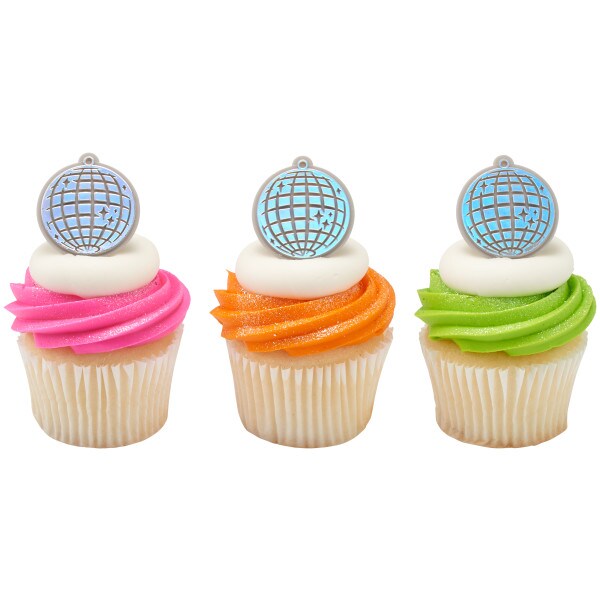 Disco Ball Cupcake Rings, 12ct