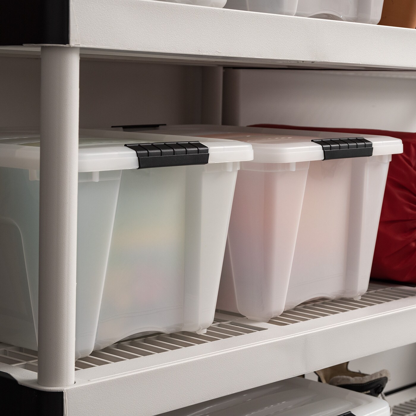 32qt Plastic Storage Bins with Lids and Secure Latching Buckles - 4 Pack