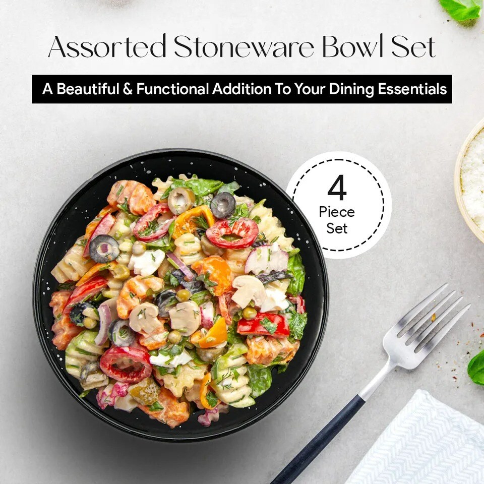 American Atelier Cereal Bowls Set of 4, 19-Ounce Microwave, and Dishwasher Safe