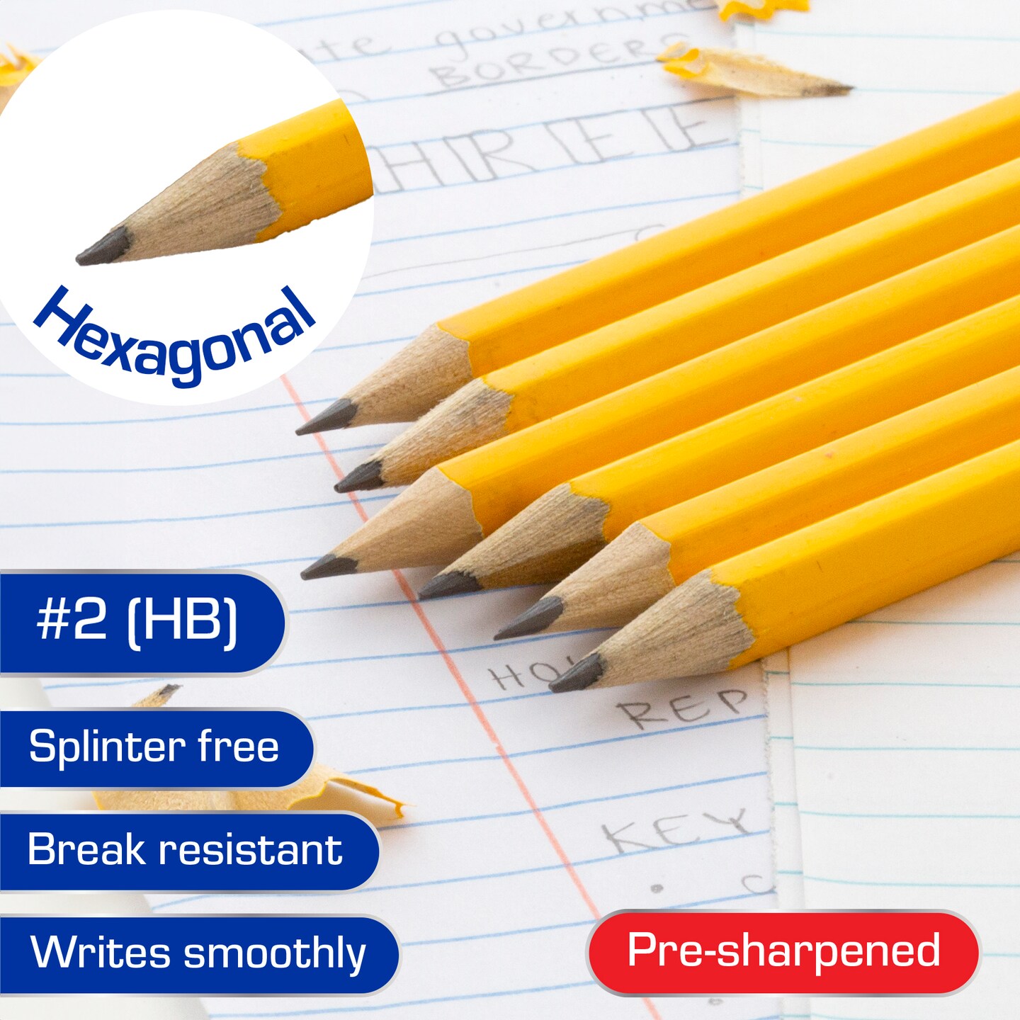 BAZIC Yellow Pencil #2 Pre-Sharpened (12/Pack)