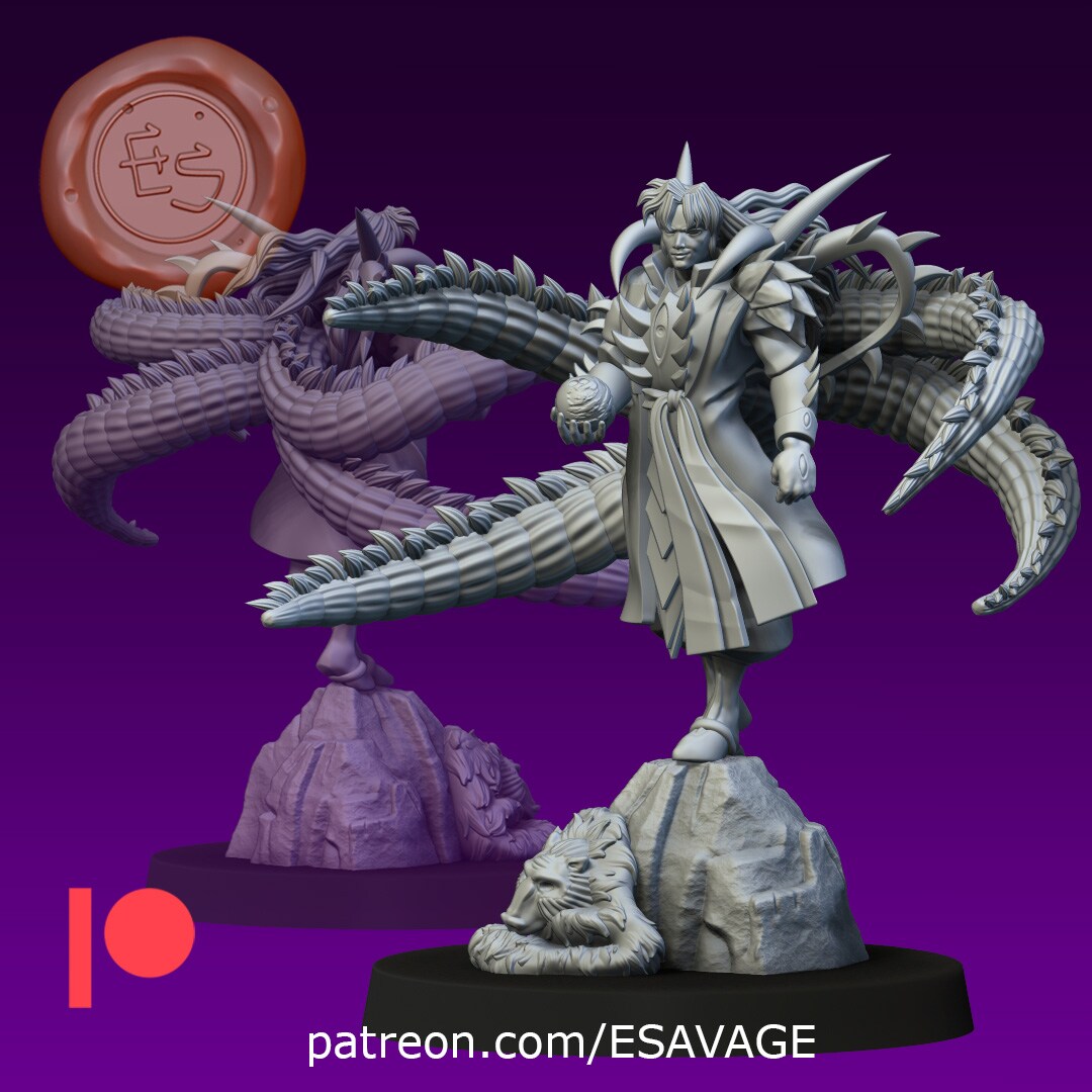 Naraku, Half-demon form, from Ethan Savage Studio. Total height apx ...