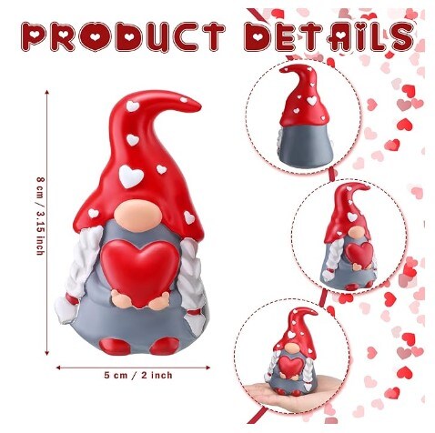 2 pcs Valentine&#x27;s Day Gnome Home Decor