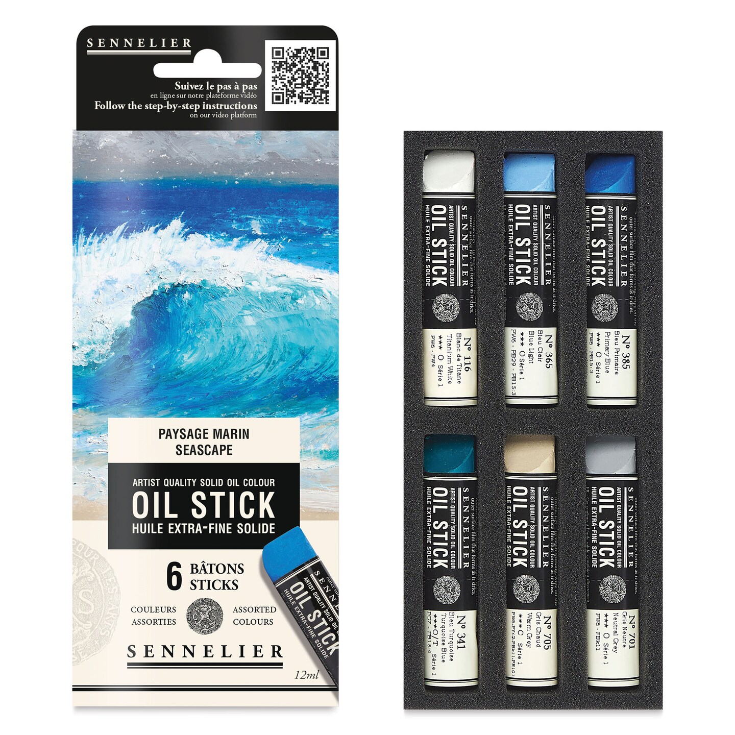 Sennelier Artists&#x27; Oil Sticks - Set of 6, Seascape