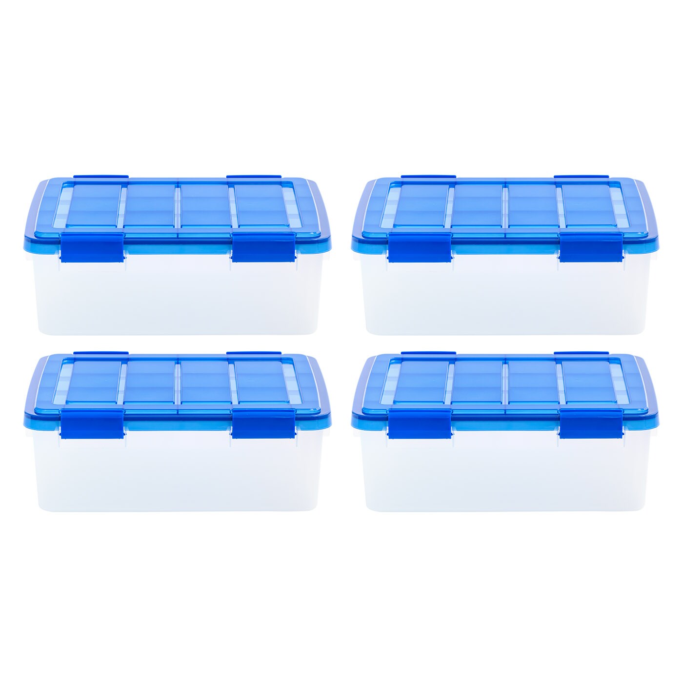 IRIS USA 4Pack 30qt WEATHERPRO Airtight Plastic Storage Bin with Lid and  Seal and Secure Latching Buckles