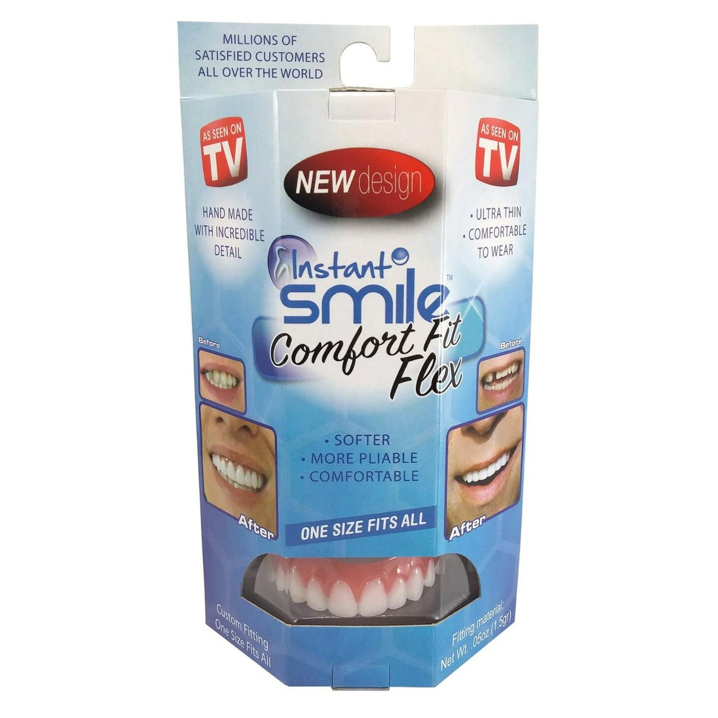 Instant Smile Comfort Fit Flex - Bright White - Upper Veneer Cosmetic Teeth