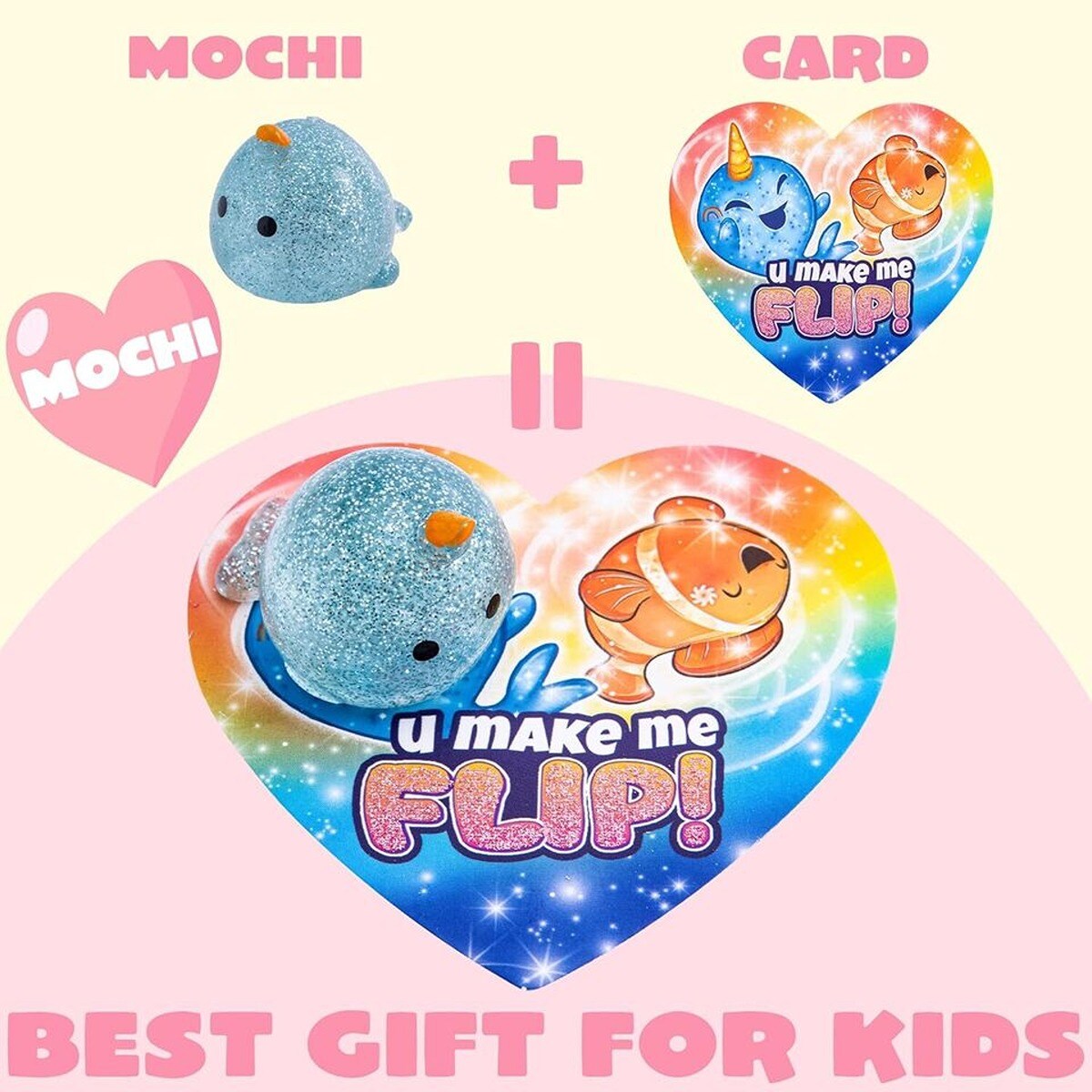 Glitter Mochi Squishy with Cards, 28 Packs -JOYIN