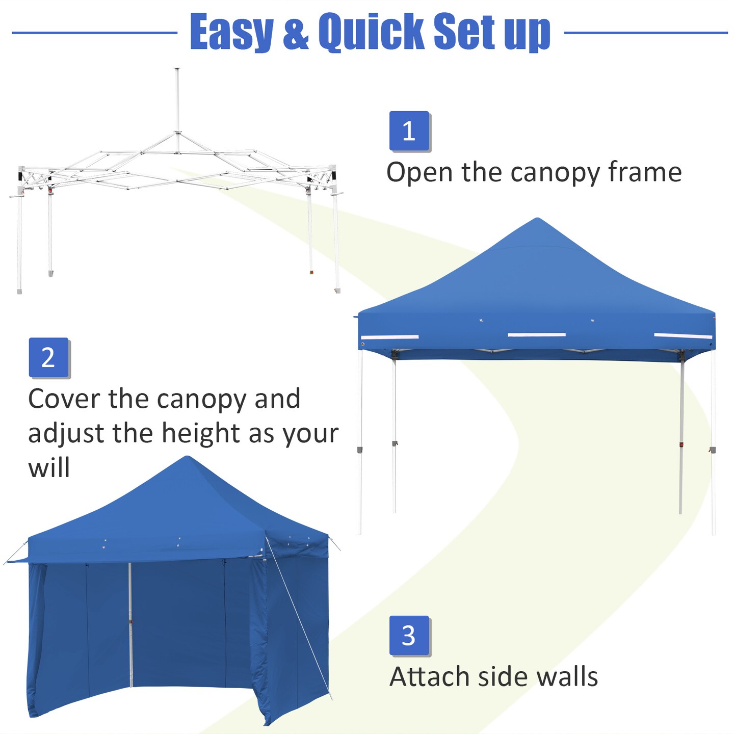 10 x 10 Feet Pop up Gazebo with 4 Height and Adjust Folding Awning