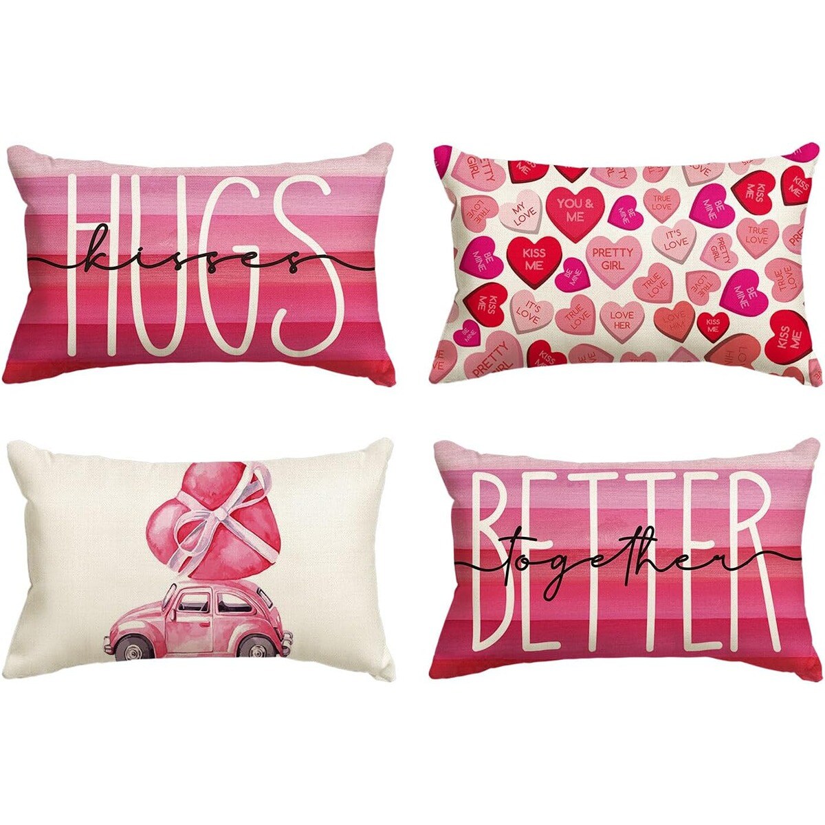 12x20 Inches Comfotable Valentine&#x27;s Day Throw Pillow Covers Set of 4