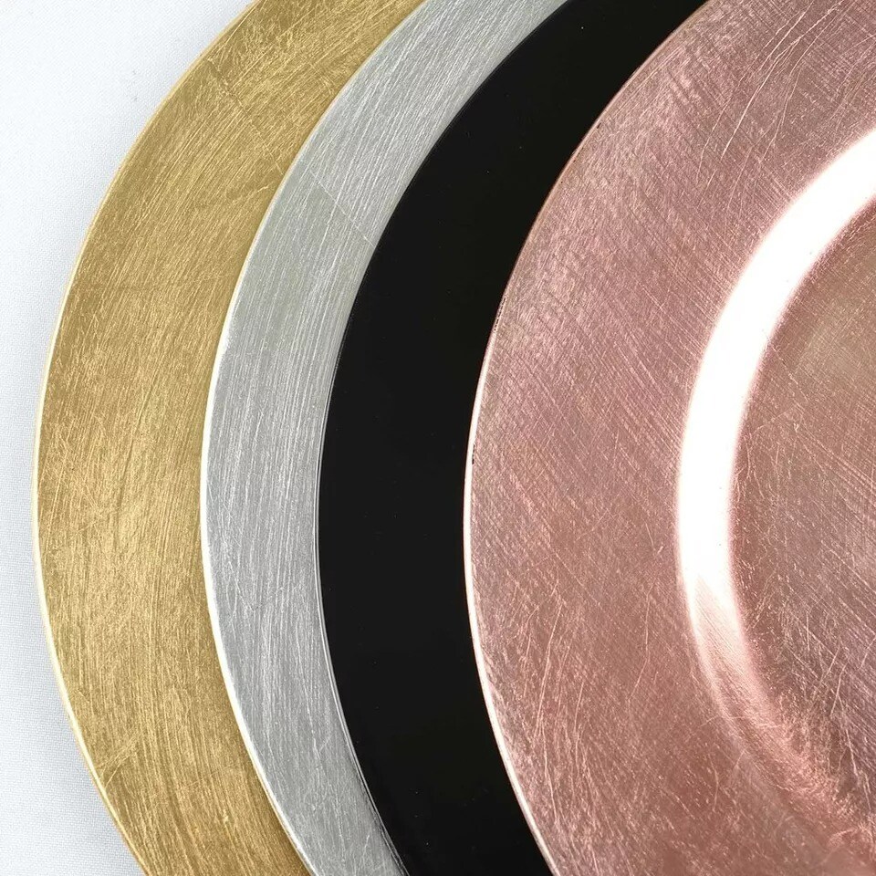 6 pcs 13&#x22; SILVER Round CHARGER PLATES