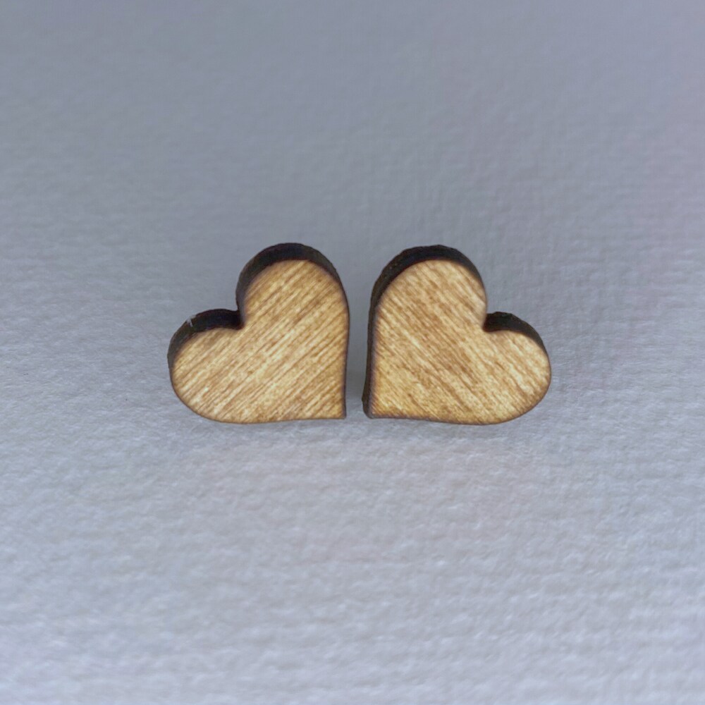 Chanaiqw Heart Wood Hollow Out Earrings for Women Valentines Earrings Red  Heart Stud Earrings for Girls Valentines Day Gifts for Her