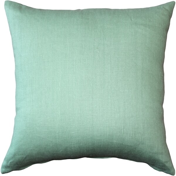 Pillow Decor   - Tuscany Linen Aqua Green 17x17 Throw Pillow