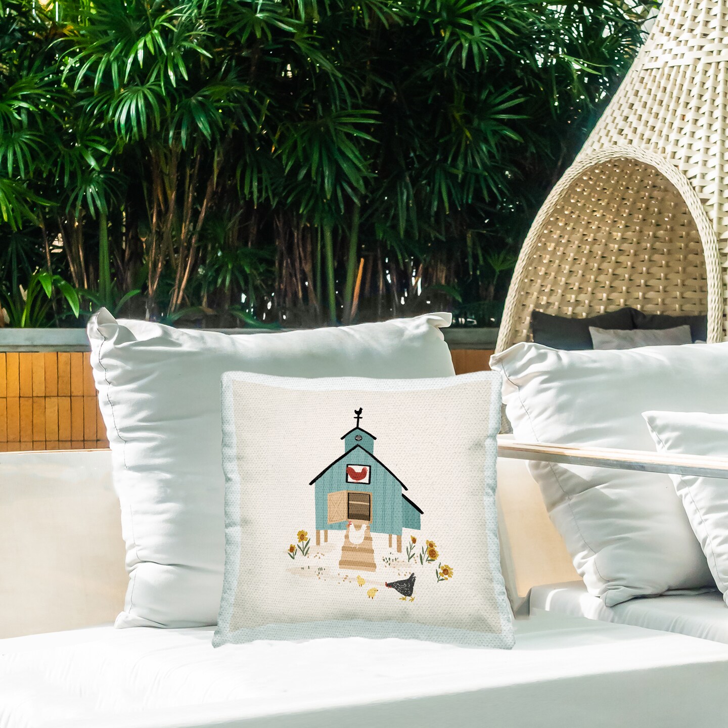 Stupell Industries Casual Country Chicken Coop Outdoor Printed Pillow