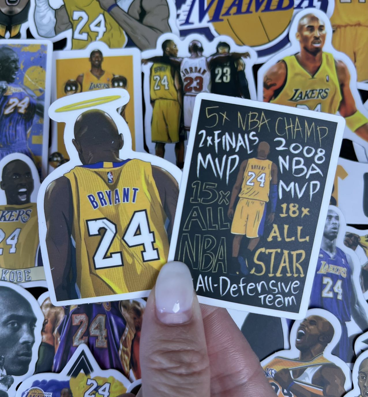50 Kobe Bryant Sticker Pack, Lakers, Black Mamba, LA Lakers, Mamba 
