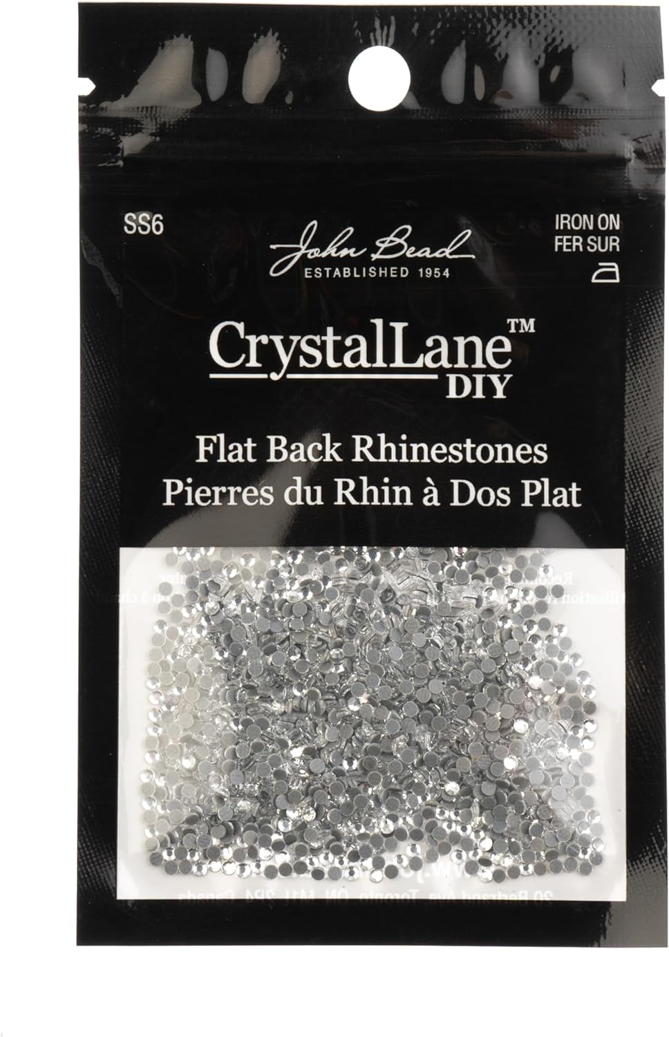 Crystal Lane DIY SS6 (2mm) Hot-fix Glass Flat Backs Rhinestones, 1440pcs