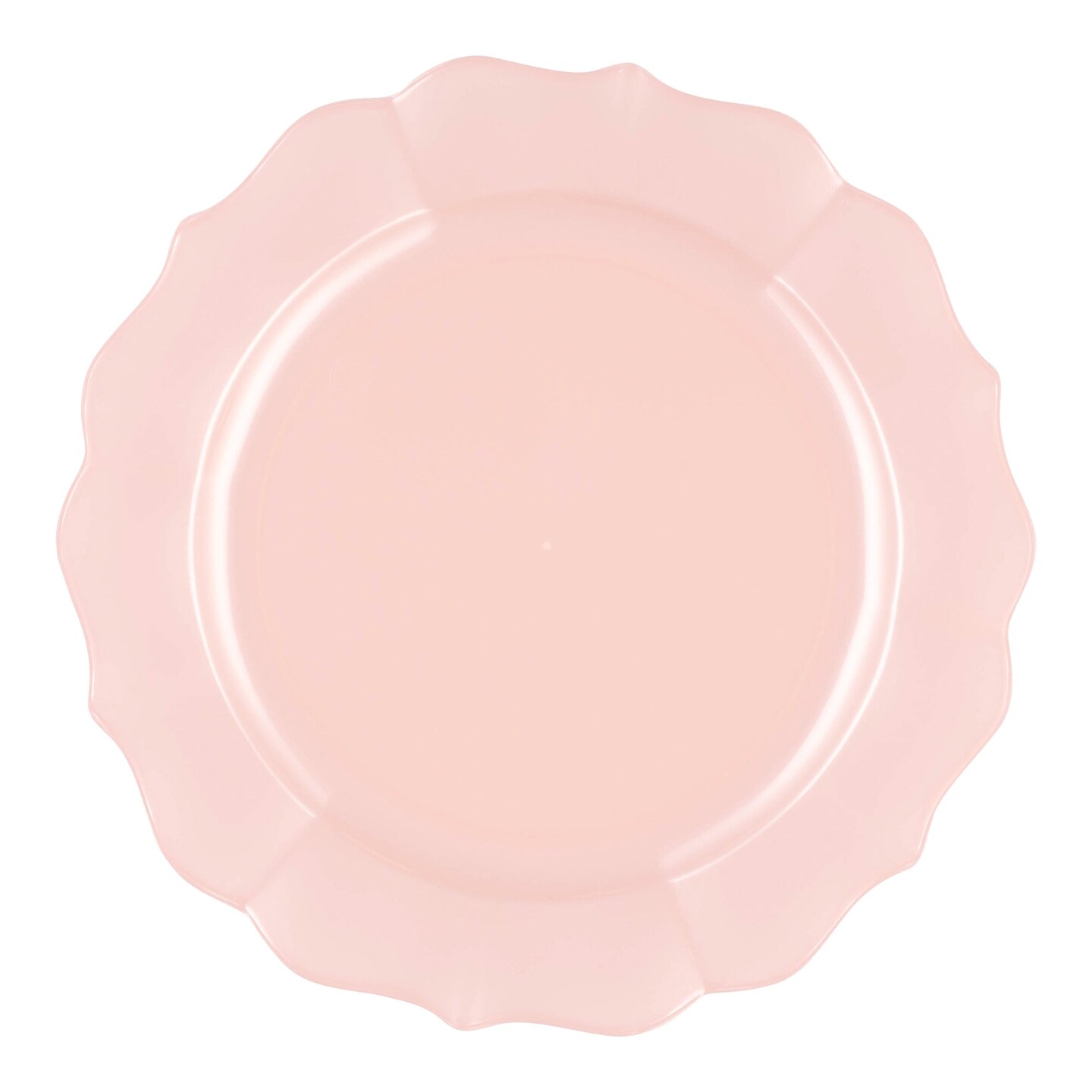 Pearl Pink Round Lotus Plastic Dinner Plates - 10.25" (120 Plates)
