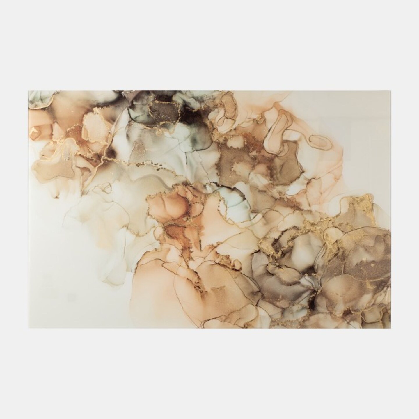 Kingston Living Metallic Tempered Glass Abstract Wall Art - 53" x 35"