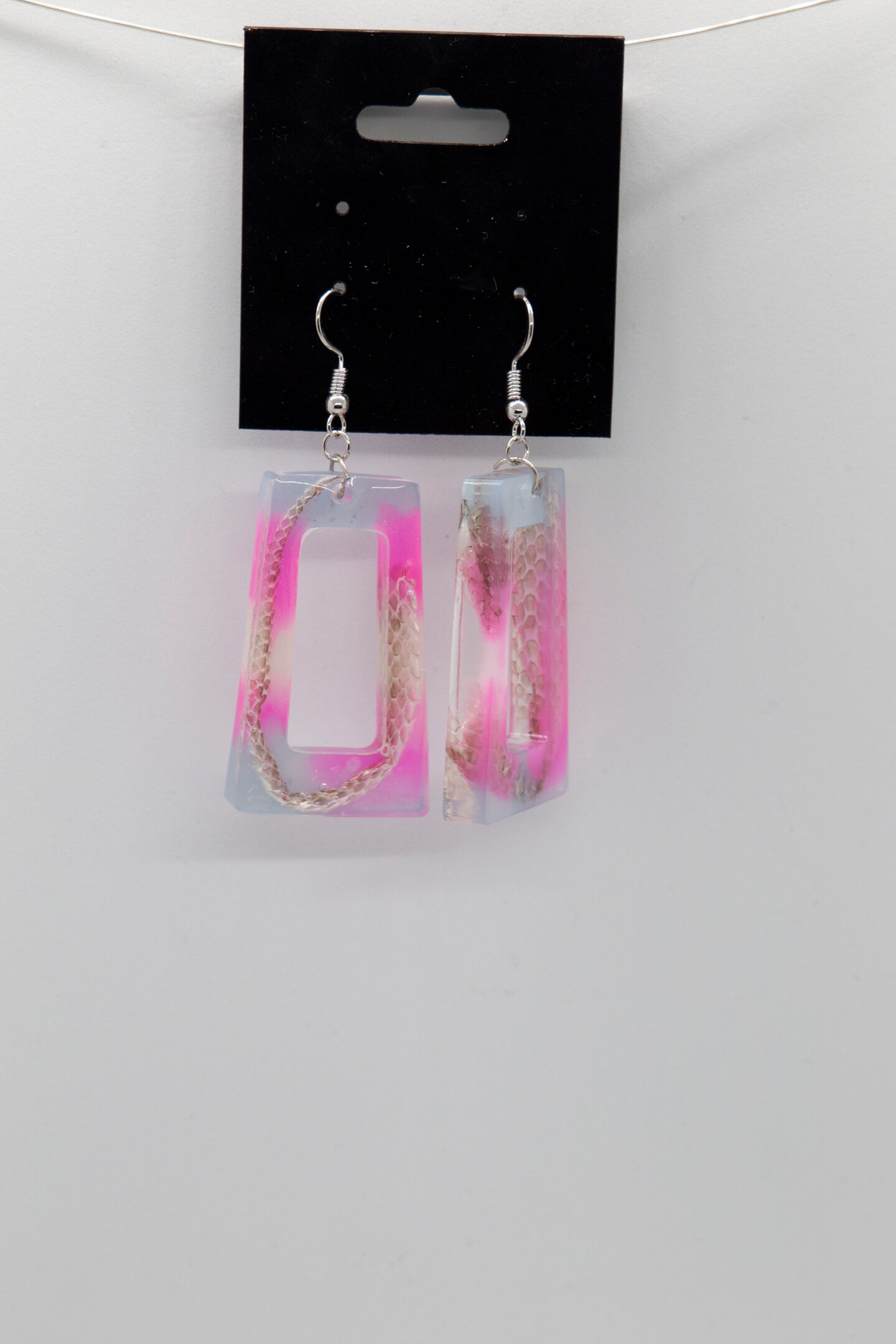 Trans Rectangle Resin Snake Skin Earrings | MakerPlace by Michaels