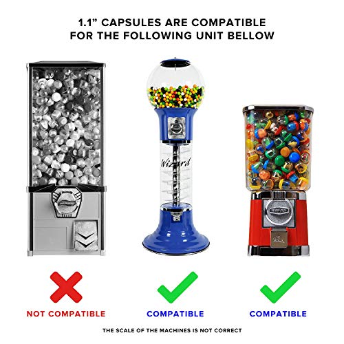 50 Pieces Bulk Capsules for Gumball Machines - 1.1" Clear Containers - Surprise for Kids Party Favor Prize