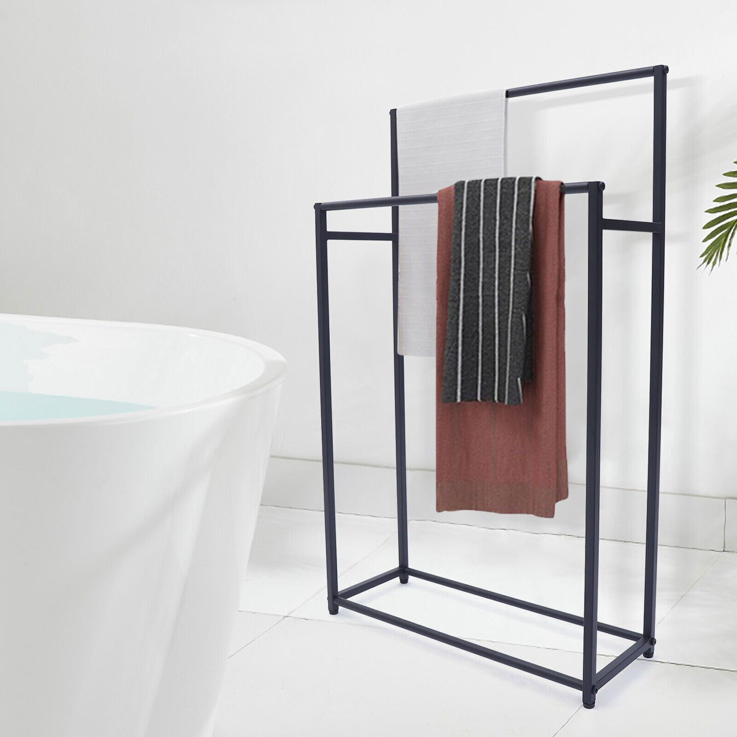 Kitcheniva Towel Rack Floor Standing For Bathroom Indoor Outdoor, 23.6 x 8.7 x 39.4 Inch