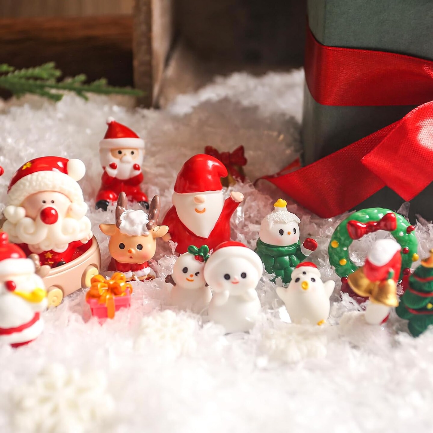 Miniature Resin Christmas Figurines 30 pcs