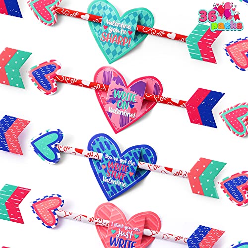 JOYIN 36 pack Valentines Day Gift Cards with Gift Cupid's Arrow