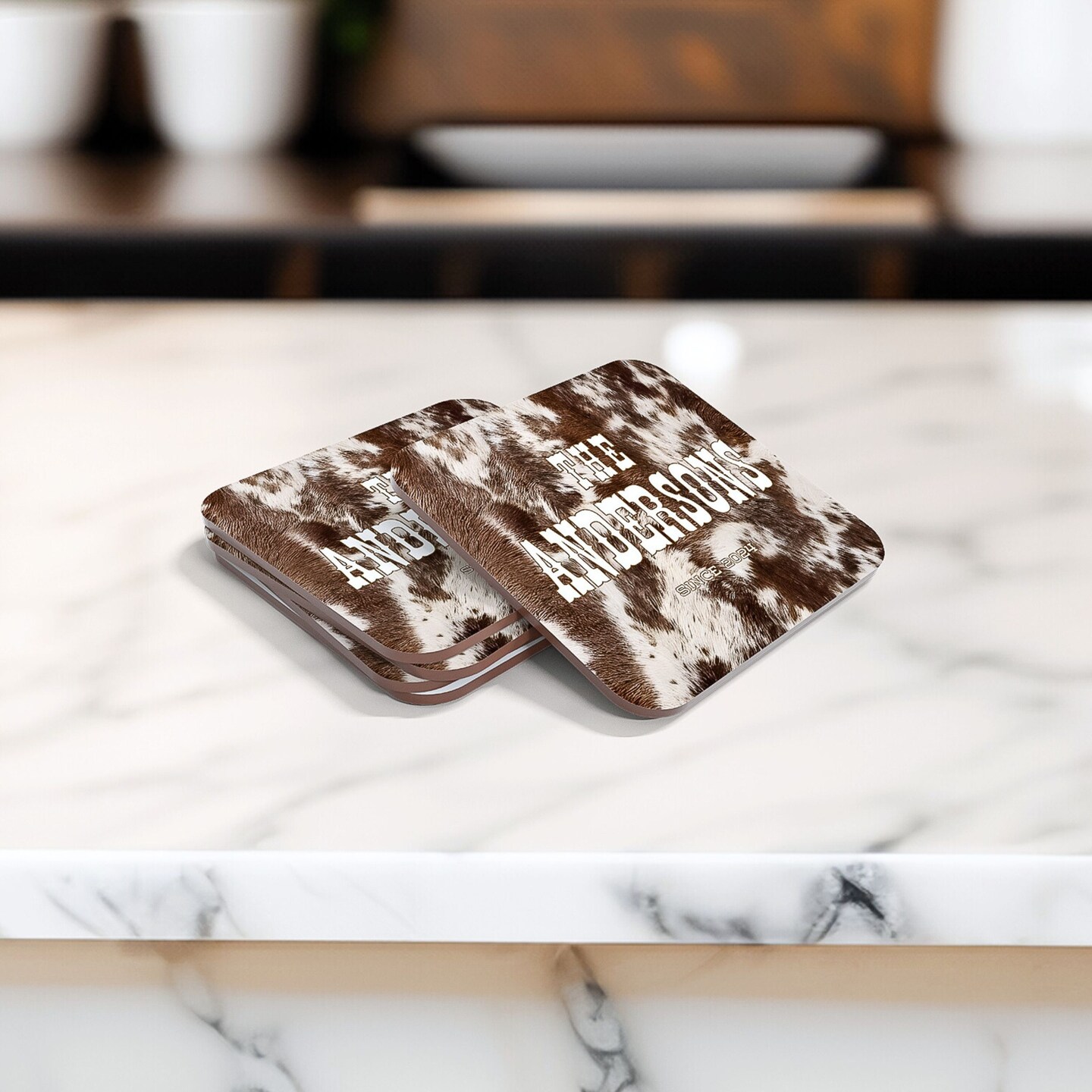 Custom Cowhide Coasters