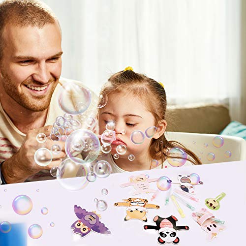 Valentines Day Cards for Kids Gifts - 32 Bubble Wands 32 Valentines Cards 80 Sticker Dots, Valentine&#x27;s Day Party Favors, Animal Kids Vday Cards for School Valentines Classroom Exchange