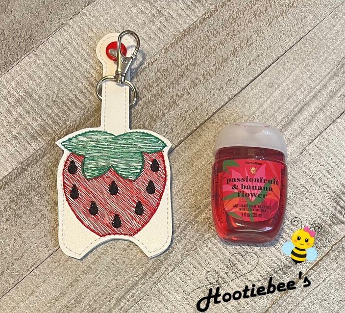 Strawberry Hand Sanitizer Holder and or Lip Balm Holder