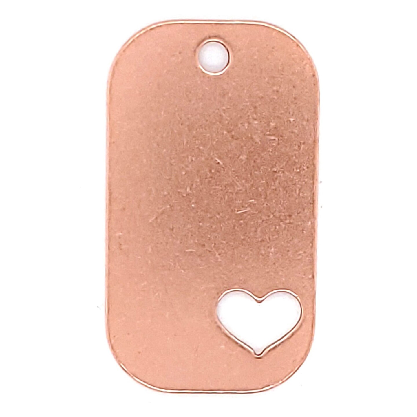 Copper Blank Heart Cutout Dog Tag Pendant