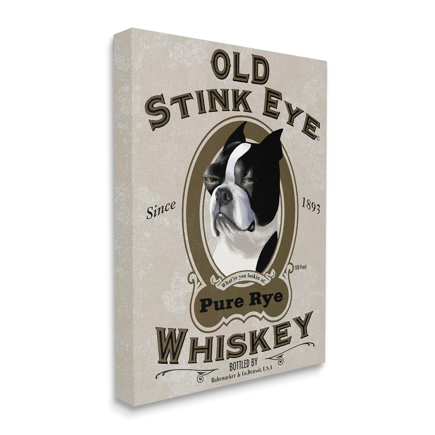 Stupell Industries Old Stink Eye Whiskey Dog Canvas Wall Art